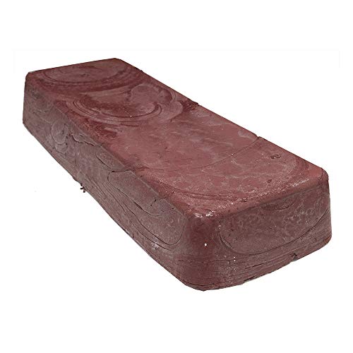 Benchmark Abrasives Red Buffing Compound for Polishing Removing Scratches from Soft Precious Metals, Jewelry, Aluminum, Gold, Silver, Copper, 1 Pound Bar (Jewelers Rouge)