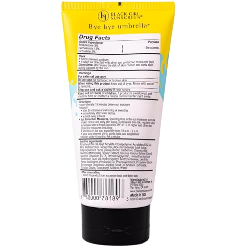 Black Girl Sunscreen Large Kids SPF 50 Sunscreen Lotion, 6 Oz Vegan & Water-Resistant, Will not Leave White Residue (6 Fl. Oz.)