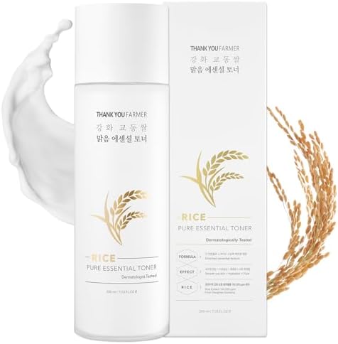 THANKYOU FARMER Rice Pure Essential Facial Toner for Woman 7.03 oz - Hydrating Rice Toner for Face with Niacinamide & Centella, Milk Toner for Glass Skin - Vegan Korean Skin Care for Dry Skin
