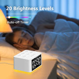 【3 in 1】Sound Machine Dual Alarm Clock Night Light White Noise Machine 27 Sleeping Sounds for Adults Kids Precise 32 Level Volume Sleep Timer Memory Function Digital Clock with 30 Wake Up Sounds