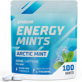 Energy Caffeine Mints | Caffeine + L-theanine + B Vitamins | Caffeinated Mints with 60mg Caffeine Per Serving | Delicious Sugar Free Energy Mints | (Arctic Mint, 100 Count) by Gymgum