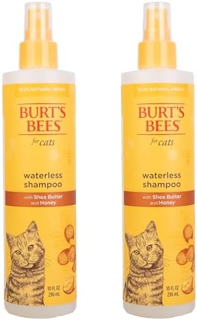 Burt's Bees for Pets Cat Waterless Shampoo with Apple & Honey | Dry Cat Shampoo Cat Waterless Shampoo Spray | Cruelty Free, Sulfate & Paraben Free, pH Balanced for Cats - Made in USA, 10 Oz- 2 Pack