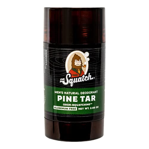 Dr. Squatch Natural Deodorant for Men – Odor-Squatching Men's Deodorant Aluminum Free - Pine Tar 2.65 oz (1 Pack)