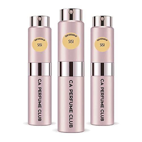 CA Perfume Impression of Sisi For Women Replica Version Fragrance Dupes Concentrated Long Lasting Eau de Parfum Spray Refillable Atomizer Bottle 0.27 Fl Oz-X3