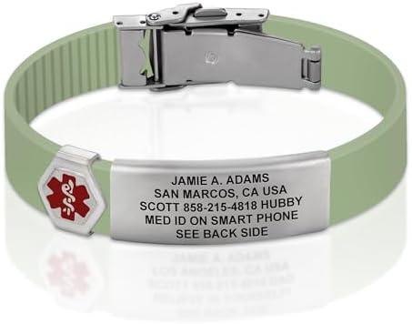 Divoti Custom Engraved Medical Alert ID Bracelet – Dual-Sided Laser Etching, Silicone Wristband, Stainless Steel Security Clasp – Adjustable & Trim-to-Fit – Emergency Medical Info Band for Men & Women