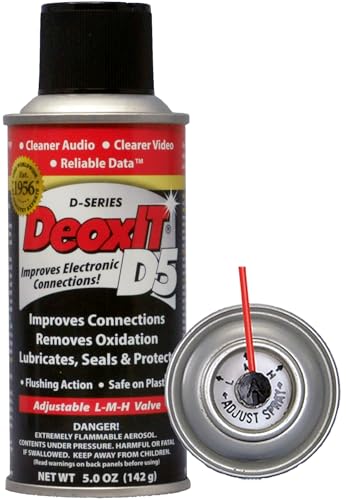 DeoxIT D5S-6 Spray, More Than A Contact Cleaner, 142g, Low-Med-High Valve, Pack of 1