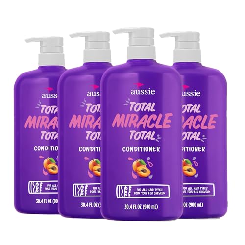 Aussie For Damage â Paraben-Free Total Miracle Conditioner w/Apricot, 30.4 fl oz/bottle (4 Count)