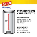 Glad Trash Bags, ForceFlex Tall Kitchen Drawstring Garbage Bags, 13 Gal, Fragrance Free, 80 Ct, Package May Vary