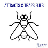 TERRO T518 Fly Magnet Sticky Fly Paper Fly Trap, 8 Count (Pack of 1)