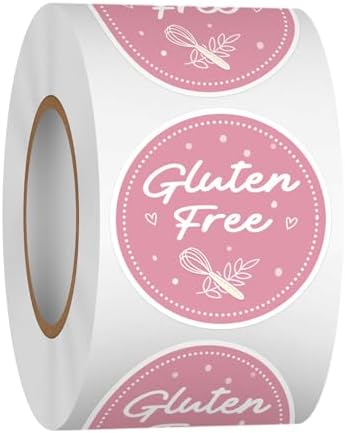 Louise Maelys 500 PCS 1.5 inch Gluten Free Stickers for Food Safety Gluten Free Labels for Retail Package Containers Jars Glass Bottle Envelopes Bread Bags Kitchen, Meal Prep, Allergy Awareness