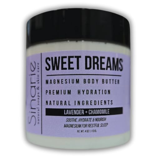 Sweet Dreams Magnesium Emulsified Body Butter, 4 oz., 1 Count | Mango Butter | Premium Magnesium Oil | Natural Ingredients | Magnesium Lotion
