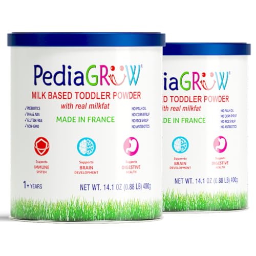 Toddler Nutritional Milk Powder, Made in France with Grass-Fed Milk, DHA & Iron, Natural Prebiotics for Growth & Immune Support, Non-GMO, Gluten-Free, Toddler Nutritional Drink, Ages 1+ Years 2pk