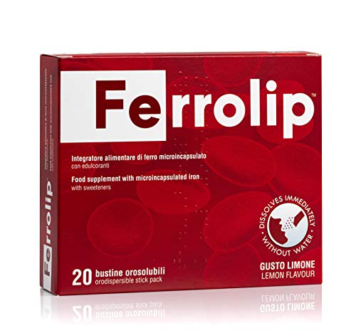 Ferrolip™ - microsomial Iron Supplement | Better bioavailability | No Metallic Flavor | Excellent gastric Tolerance | Melts Directly in The Mouth | Lemon Flavored | 20 Packs