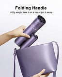 7MAGIC Foldable Hair Dryer, Powerful Ionic Blow Dryer for Fast Drying, Travel Hair Blow Dryer with Storage Bag, Lightweight Portable Hairdryer for Women, Cold/2 Heating/2 Speed Settings, Purple