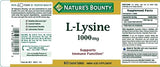 Nature's Bounty L-Lysine 1000 mg Tablets 60 Count(Pack of 4)