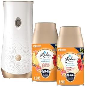 Glade Automatic Spray Refill and Holder Kit, Air Freshener for Home and Bathroom, Hawaiian Breeze, 6.2 Oz, 2 Count