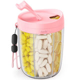 ZIKEE Large Pill Bottle Organizer with Anti-Mixing & Wide Openings Design, Pill Dispenser Holds Monthly Vitamins, Travel-Friendly Supplement Organizer Easy to Fill & Retrieve with a Handle, 20 Labels