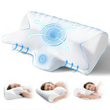 TailsUp Cervical Neck Pillow Neck Pain Relief, Adjustable Ergonomic Memory Foam Pillow for Neck and Shoulder Pain Relief, Bed Contour Support Pillows for Side Sleepers, Back & Stomach Sleepers