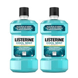 Listerine Cool Mint Mouthwash, Kills 99.9% of Germs That Cause Bad Breath, Plaque and Gingivitis, Antiseptic, Cool Mint Flavor, 1 L (Pack of 2)