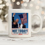 MyCozyCups Trump Shot Never Surrender Pennsylvania Rally 11oz Coffee Mug, Not Today You Can't Kill Freedom Attempted Assassination Donald Trump Fist Pump Shooting Cup, Trump 2024 Mug