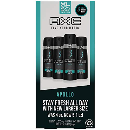 AXE XL Deodorant Body Spray, Apollo (5.1 Ounce, 4 Pack)