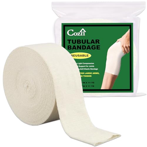 Elastic Tubular Support Bandage, Stockinette Tubing for Arm, Legs, Knees, Compression Tube Bandage Roll for Tissue Support 3" x 11 yd (Size D)