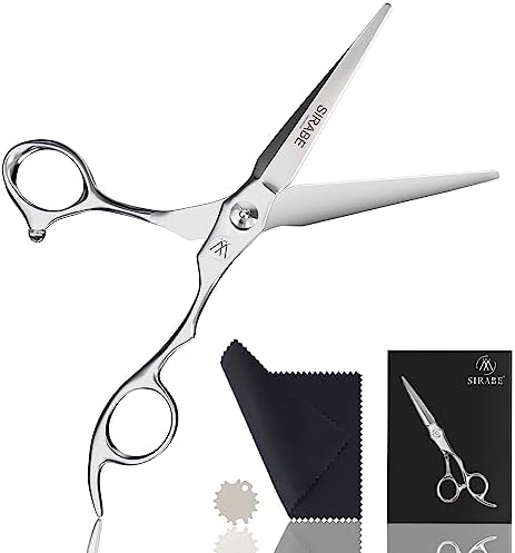 Sirabe Professional Hair Scissors Shears, 6.5" Extremely Sharp Blades, Hair Cutting Scissors Barber Kit Haircut Scissors, for Home Salon Hairdressing