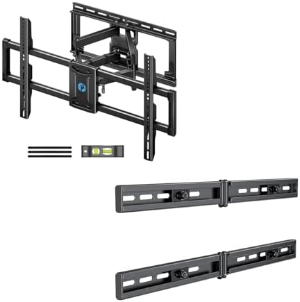 Pipishell Full Motion TV Wall Mount for 42-85 inch Flat Screen LED TVs up to 132lbs - Swivel Dual Articulating Arms, Tool-Free Tilt - Max VESA 600x400mm, Universal Extension Bracket
