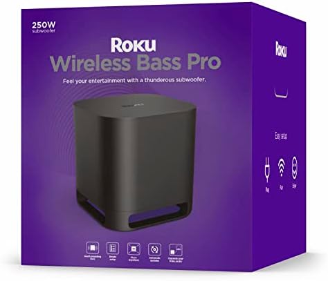 Roku Wireless Bass Pro, Subwoofer for Roku Streambar, Roku Streambar Pro, and Roku Wireless Speakers (Renewed)