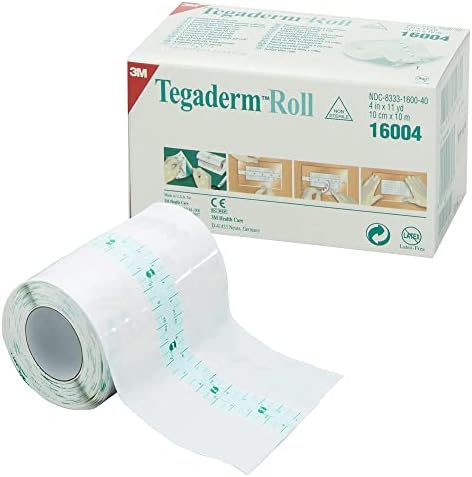 3M Health Care 16004 Dressing, Transparent Film Roll, 4 in x 11 yd (10 cm x 10 m)
