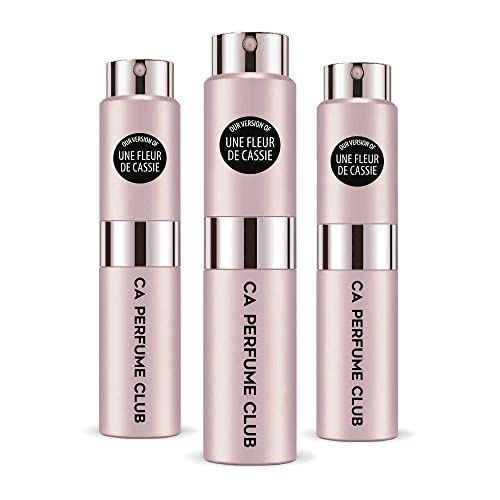CA Perfume Impression of Fredarik Mal Une Fleur De Cassie For Women Replica Version Fragrance Dupes Concentrated Long Lasting Eau de Parfum Spray Refillable Atomizer Bottle 0.27 Fl Oz-X3