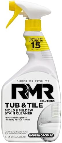 RMR - Tub and Tile Cleaner, Mold & Mildew Stain Remover, Industrial-Strength, No-Scrub Foam Cleaner, Modern Orchard Scent, 30 Fl Oz