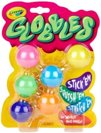 Crayola Globbles Fidget Toy (6ct), Sticky Stress Ball for Adults & Kids, Calming Sensory Toys for Stress Relief, Squish Gift