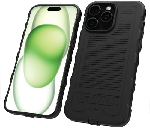 DEWALT Strong Magnetic for iPhone 15 Pro Case, Fits MagSafe, Drop Resistant, Impact Protective Back Cover, Mag Safe Compatible Shockproof Slim Fit for iPhone 15 Pro Phone Case, Matte Black