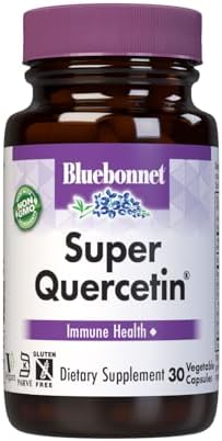 Bluebonnet Nutrition Super Quercetin Vegetable Capsules, Vitamin C Formula, Best for Seasonal & Immune Support, Non GMO, Gluten Free, Soy Free, Milk Free, Kosher, 30 Vegetable Capsules