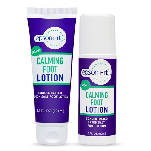 Epsom-It Calming Foot Lotion Set - Roll On and Magnesium Lotion for Muscle Aches, Stiffness and Cramps, for Sore Feet and Achy Legs (2-Pack)
