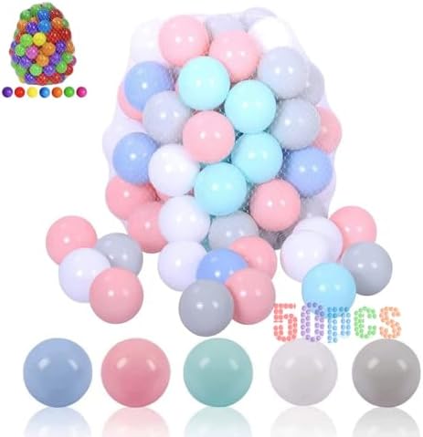 LANGXUN Soft Plastic Ball Pit Balls, Plastic Toy Balls for Kids, Ideal Gift for Baby Toddler Birthday, Ball Pit Play Tent, Baby Kiddie Pool Water Toys, Party Decoration