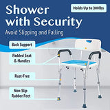 Medokare Premium Shower Chair for Inside Shower - Bath Chair and Medical Grade Shower Seat for Seniors, Elderly, Handicap & Disabled - Adjustable Support Bench w/Back and Armrests for Bathtub