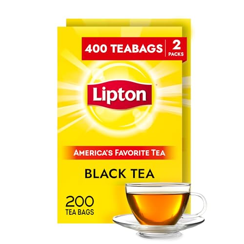 Lipton Black Tea Bags, Hot or Iced, Black tea with Caffeine, 400 Total Bags (200ct - Pack of 2)