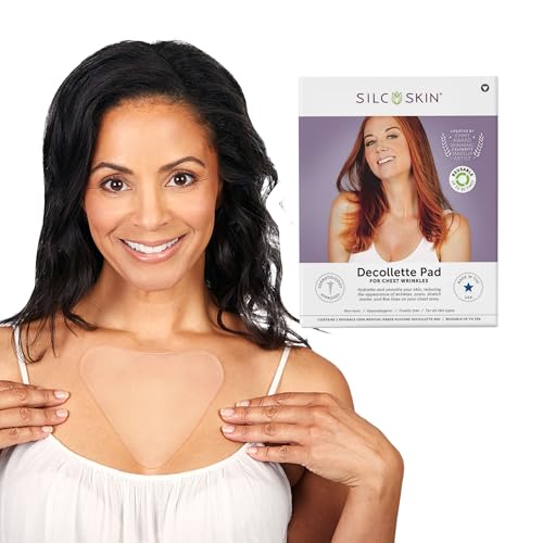 Decollette Pad - Medical-Grade Chest Wrinkle Pads, Smoothing Anti Wrinkle Chest Pads, Reusable Silicone Chest Wrinkle Patches, 30 Day Supply