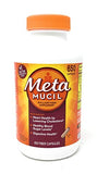 Metamucil Fiber 3-in-1 Psyllium Husk Capsules Supplement, Natural Digestive Health,650 Capsules