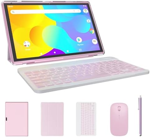 ATOZEE Tablet 2 in 1 Android 14 Tablets with Keyboard 10 inch Tabletas, Include Mouse Stylus Case, 6000mAh 6GB RAM 32GB ROM 1024GB Expandable Tableta, 2MP+8MP Dual Camera, WiFi-6 Bluetooth Tablet PC.
