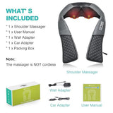 Medcursor Neck and Shoulder Massager with Heat, Electric Shiatsu Back Massage Device, Portable Deep Tissue 3D Kneading Pillow for Muscle Pain Relief at Home, Office, Car, Ideal Gifts (No Battery)