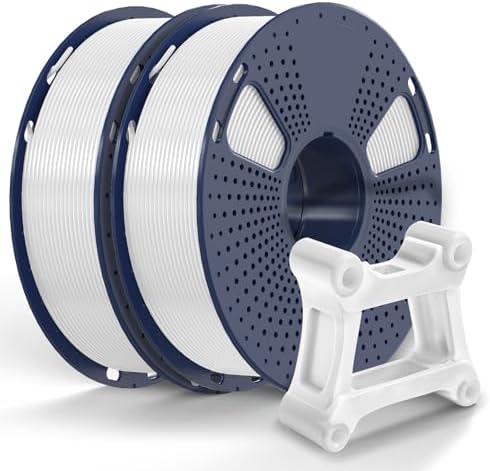 PETG Filament 1.75mm - 2kg(4.4lbs) Elite PETG 3D Printer Filament, 1.75mm Dimensional Accuracy +/- 0.02mm, White + White SUNLU PETG Bundle