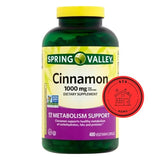 Spring Valley Cinnamon 1000 mg, 400 Count | Cinnamon Supplements | Cinnamon Capsules | + STS Sticker.