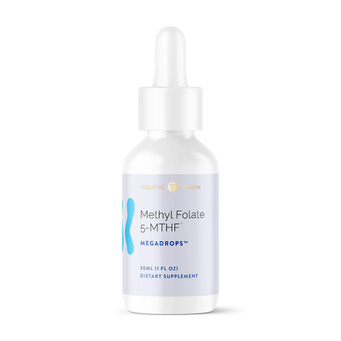Holistic Health Methyl FOLATE 5-MTHF Drops - Liquid Vitamins Folate Supplement for Increased Oral Absorption - Vitamin B9 Liquid Drops Helps Support Brain Function and Immune System, 15ML