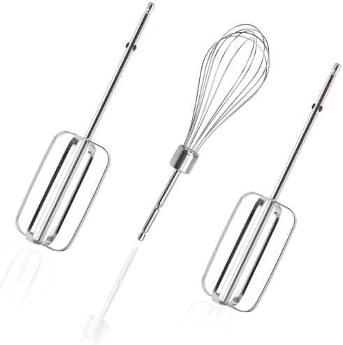 3 PCS Hand Mixer Beaters, Hand Mixer Beaters for Kitchenaid Hand Mixer Replacement Beaters, Stand Mixer Whisk Attachment for Hamilton Beach Hand Mixer 62682rz 62692 62695v 64699, 3PCS Silver