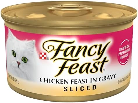 Purina Fancy Feast Sliced Chicken Feast Wet Cat Food in Gravy - (Pack of 24) 3 oz. Cans
