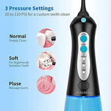 Water Dental Flosser Cordless for Teeth and Brace, 300ML Portable Dental Oral Irrigator, 3 Modes Water Flossing Pick, 4 Water Jet Tips IPX7 Waterproof Teeth Cleaner for Travel