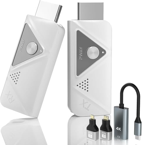 Wireless HDMI Transmitter and Receiver, 100ft Plug & Play Portable Wireless HDMI Extender Kit, 4K Decode 1080P Output 2.4G/5G Stable Signal for Streaming Audio/Video to Monitor from Laptop/TV Box